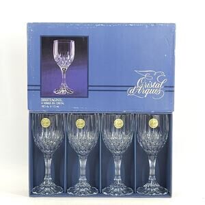 Cristal d'Arques Bregtane Crystal Wine Glass Goblet Replacement Formal 6.5oz 4pc